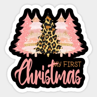 my first Christmas leopard print tree Sticker